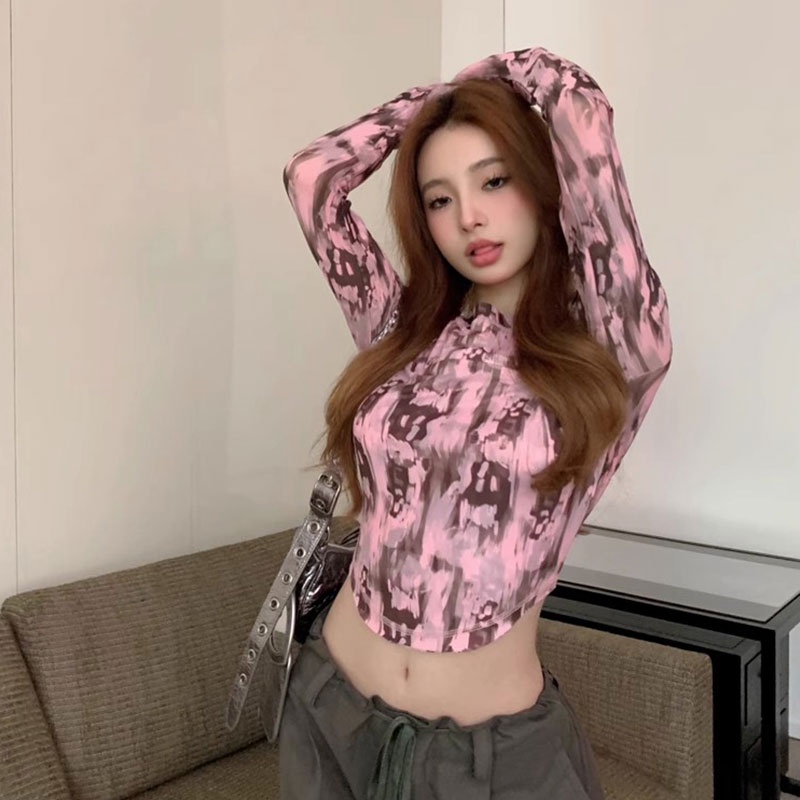 Áo Thun Tay Dài Nhuộm Màu Thời Trang Mùa Thu Cho Nữ