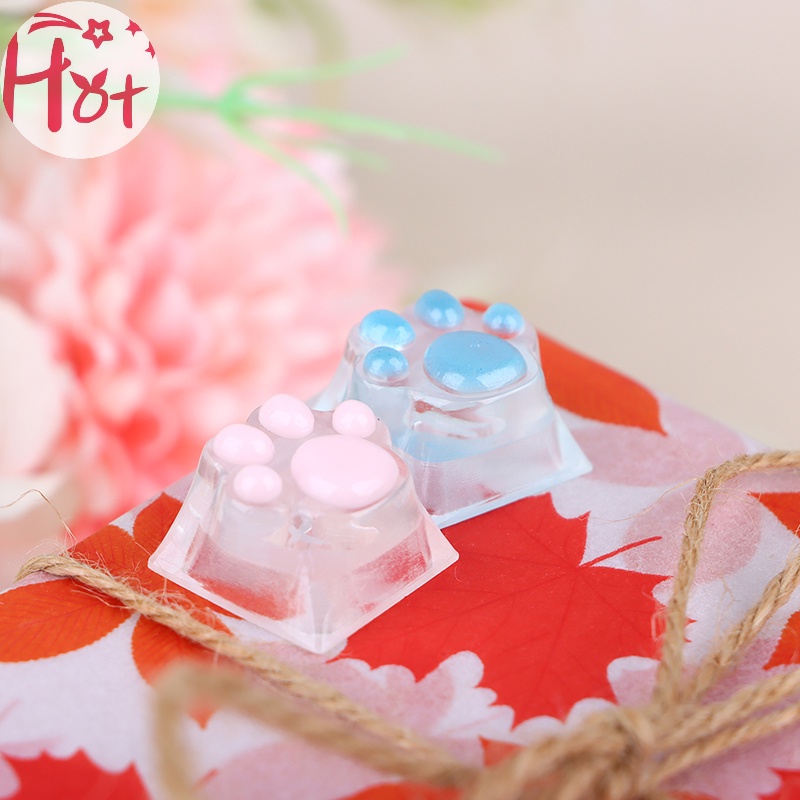 Jr 1 Miếng Dán Nút Bàn Phím Cơ Chơi game Hình Chân Mèo Bằng Nhựa Trong Suốt Nhiều Màu vn