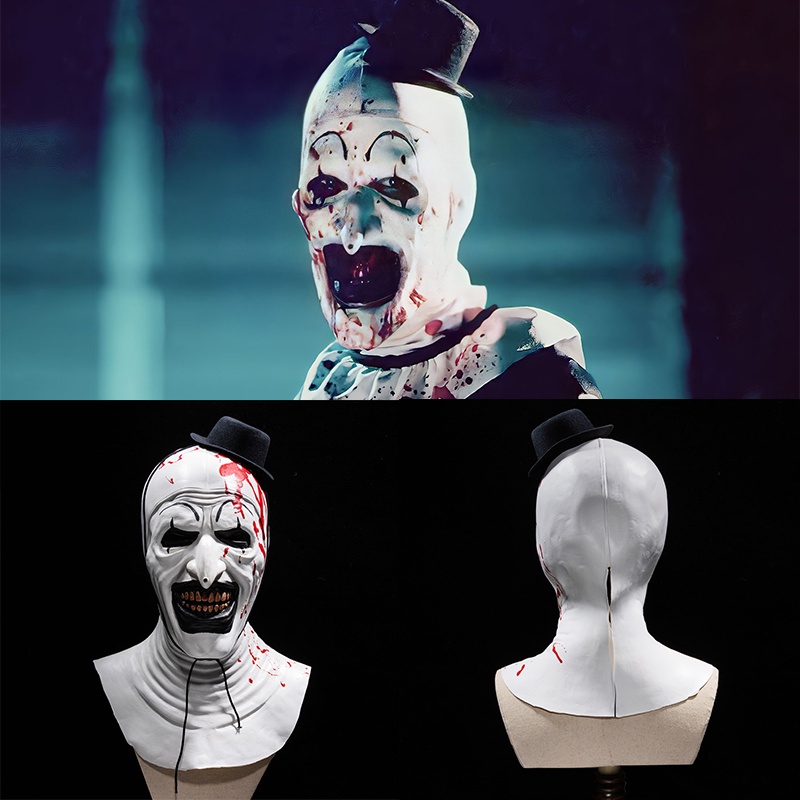 Lomhome❤ Nghệ Thuật Kinh Hoàng Mặt Nạ Hóa Trang Chú Hề Phim Nghệ Thuật Kinh Hoàng Mặt Nạ Hóa Trang Chú Hề Halloween Đạo Cụ Mặt Nạ Lễ Hội Dành Cho Nam Giới ❤Lomhome