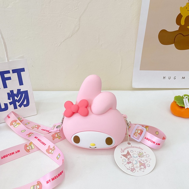 Sanrio Túi Đeo Vai Bằng Silicon Hình hello kitty kuromi my melody Dễ Thương Dùng Làm Quà Tặng Sinh Nhật Cho Bé