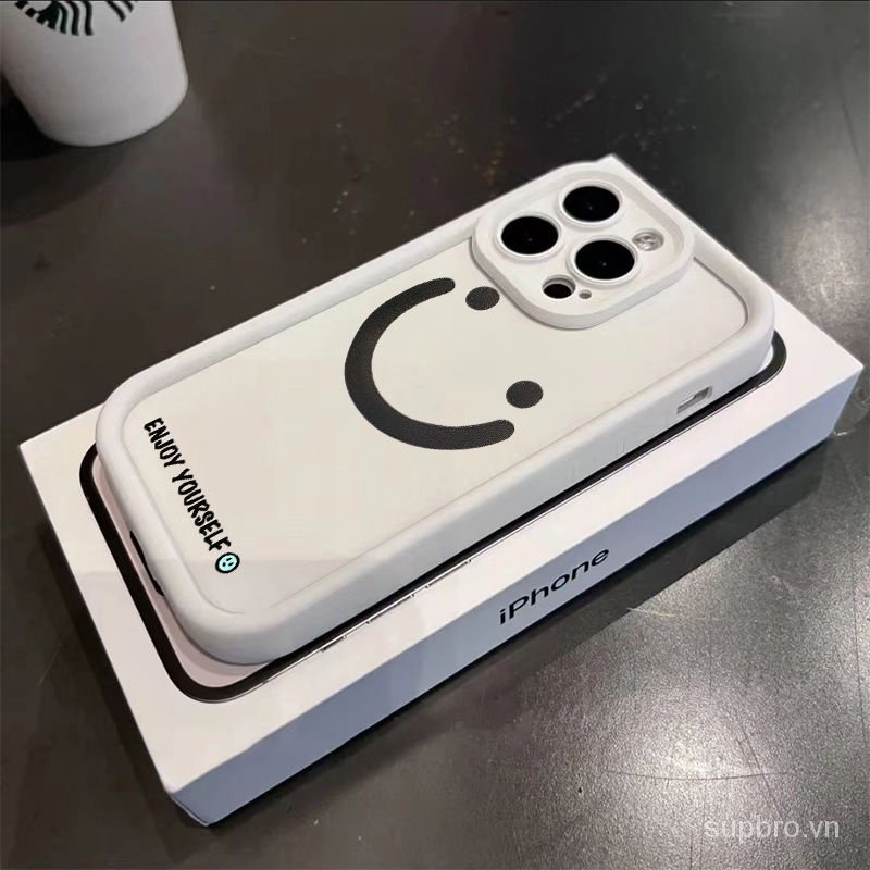 Ốp Điện Thoại Hình Mặt Cười Đơn Giản Cho iphone 11 12 13 14 15 pro max 11promax 12pro 13pro 7 8 plus 14plus 13promax xr xs max