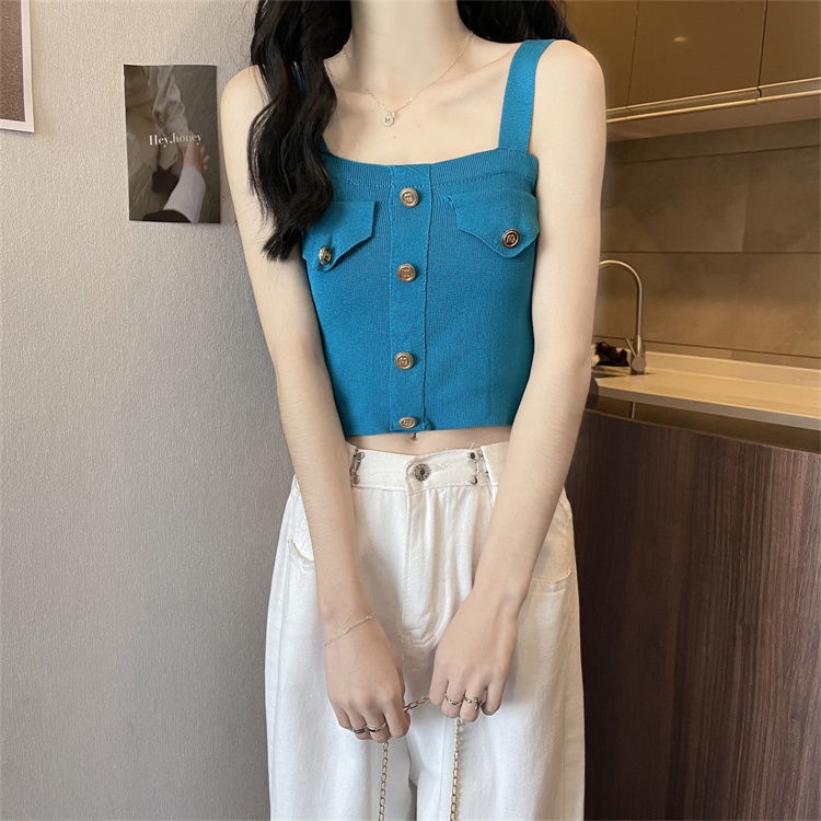 Áo Dệt Kim Không Tay Dáng Ôm Phong Cách Hàn Quốc Thời Trang Mùa Thu Hàng Mới Dành Cho Bạn