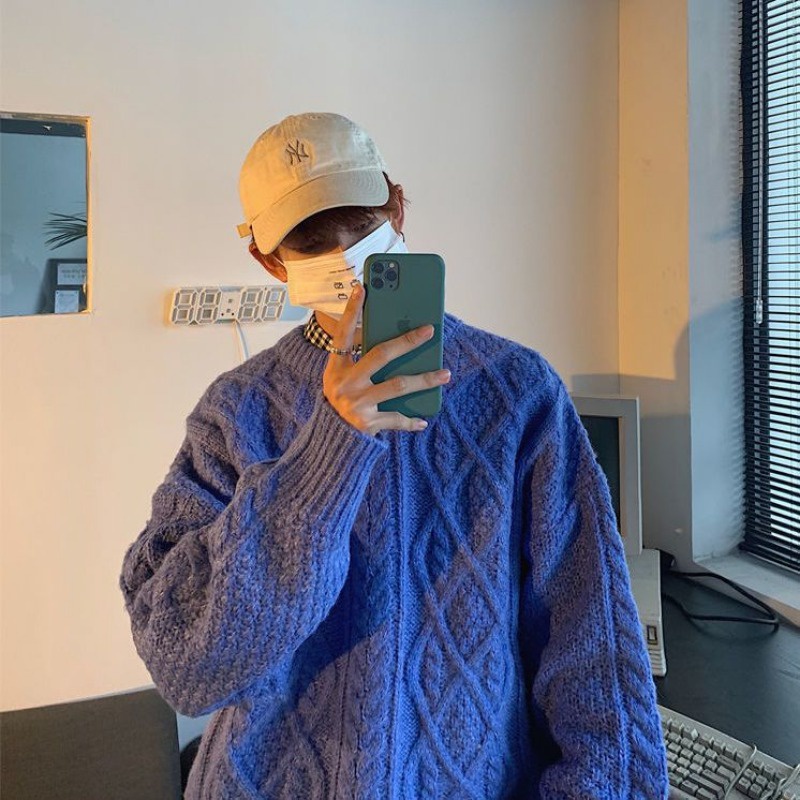 Áo sweater Cổ Tròn Phong Cách Hàn Quốc Thời Trang Thu Đông Dành Cho Nam