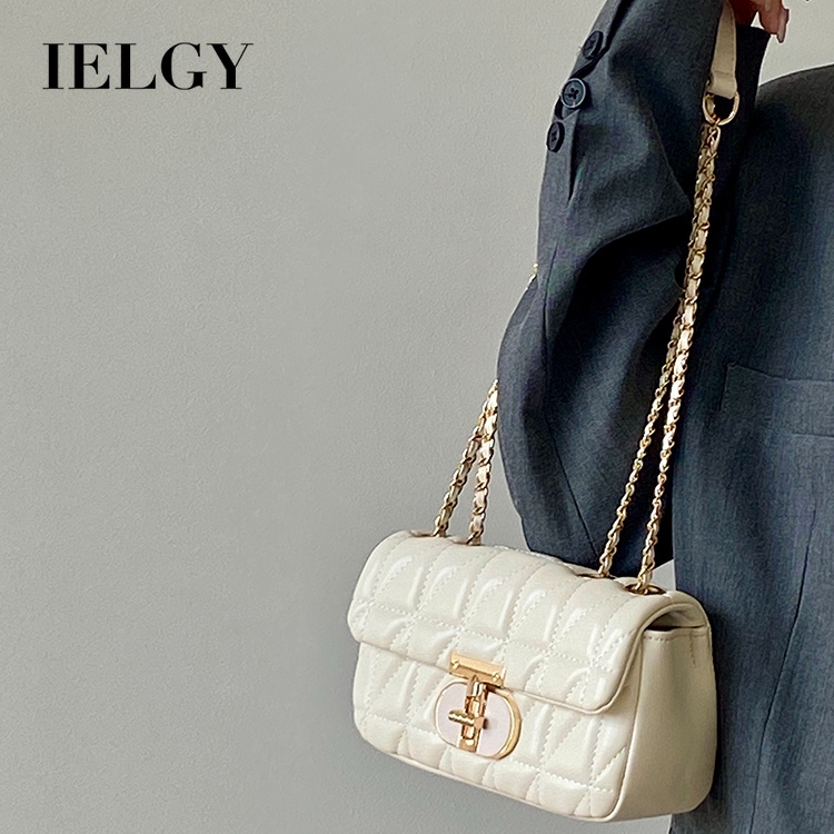 Ielgy Túi Xách Đeo Vai Hình Thoi Phối Dây Xích Thời Trang Dành Cho Nữ