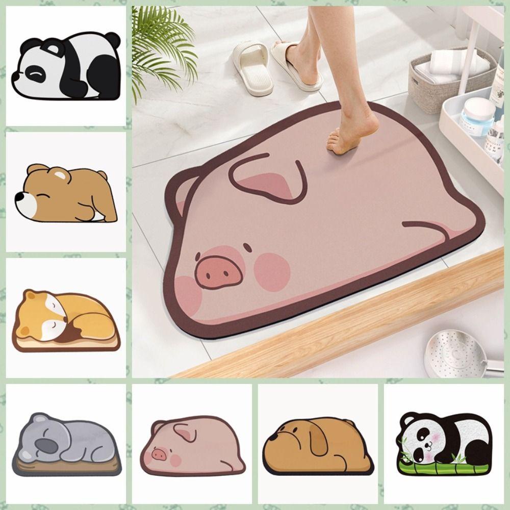 Thảm Chùi Chân Chống Trượt Thấm Hút Tốt Hình Gấu Trúc Dễ Thương