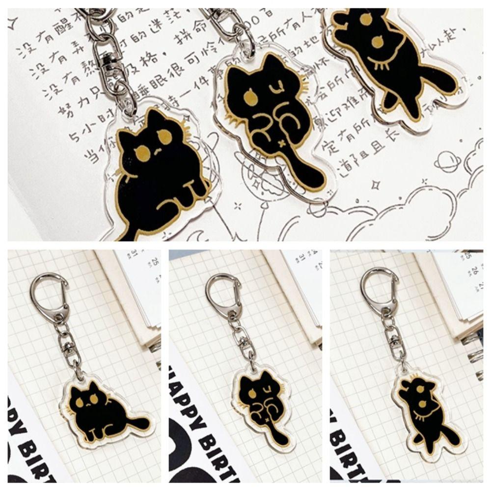 Móc Khóa acrylic Hình Mèo Đen Dễ Thương