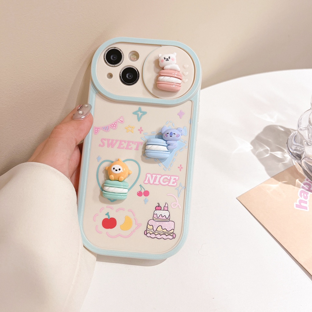 Ốp Điện Thoại Họa Tiết Bánh macaron bt 21 3d Cho iphone 15 promax 15 14 pro max 13 pro max 12 pro max 11
