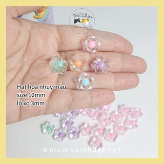 Set 10 hạt xỏ Hoa mẫu mới 12mm nhiều màu để lựa chọn