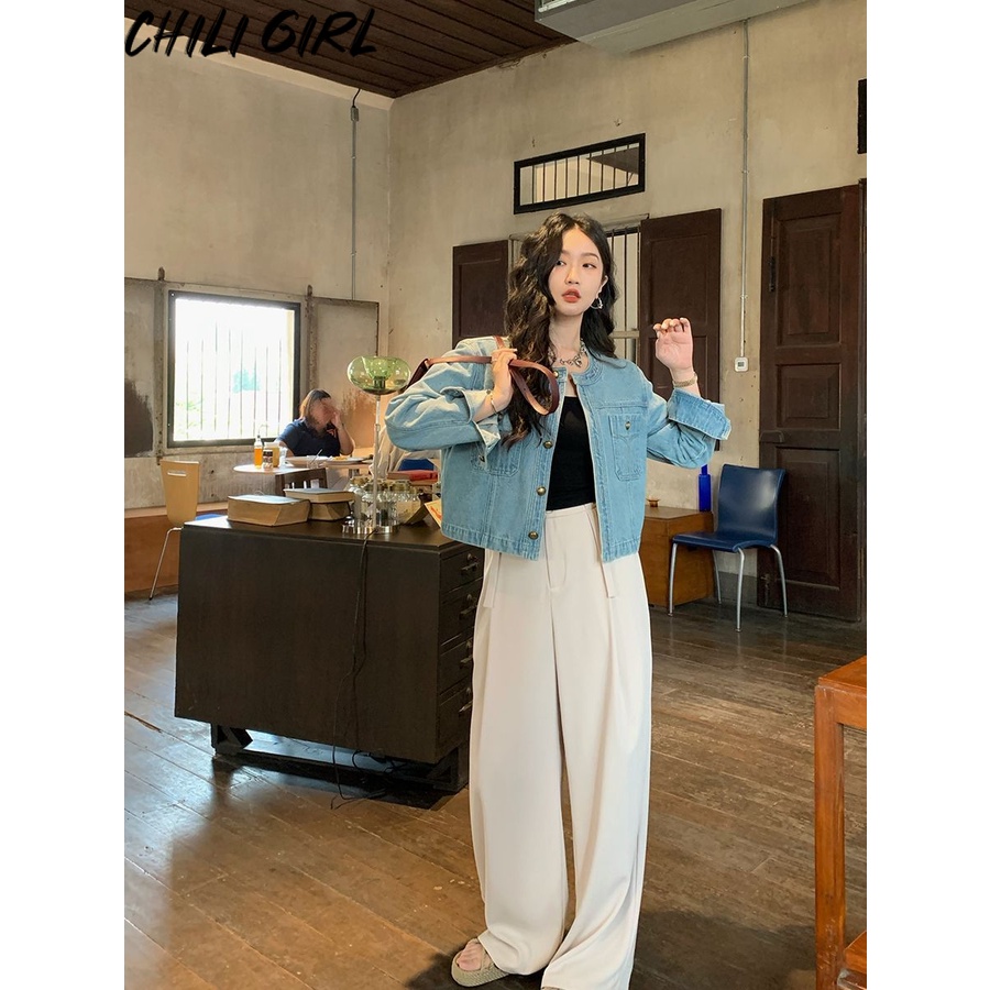 Áo khoác jean HUAYUZHI WJK2390XV5 37Z230913 chic Fashion Sôi động comfortable