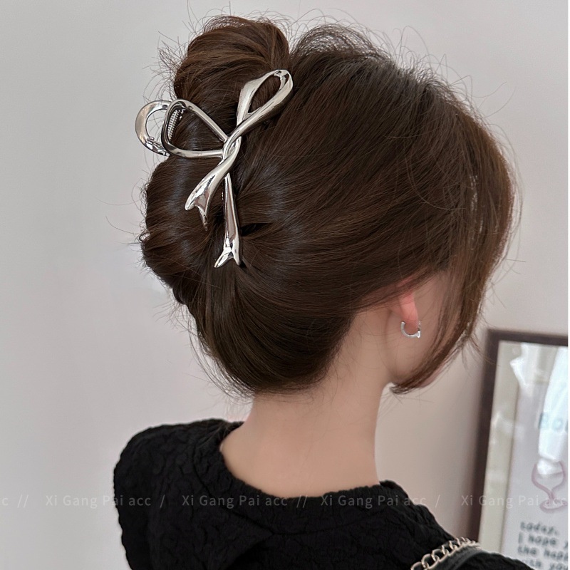 Kẹp Tóc Nơ Kim Loại Màu gradient Thời Trang Cho Nữ