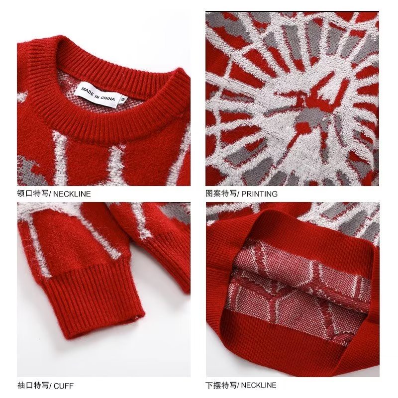 Áo sweater Cổ Tròn Tay Dài In Hình Nhện Phong Cách hip hop Đường Phố Mỹ Mới 2023 Cho Nam Và Nữ