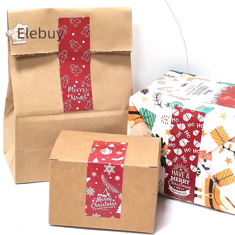 Bộ 90 miếng dán ELEBUY 6 phong cách chủ đề Giáng sinh trang trí đa năng