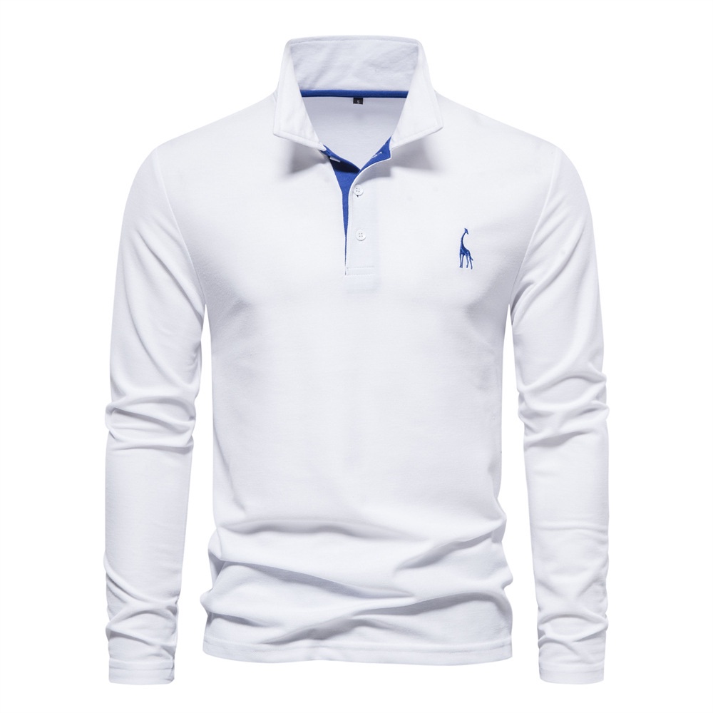 Áo Thun polo cotton Tay Dài Thêu Hình Hươu Thời Trang Mùa Xuân 2023