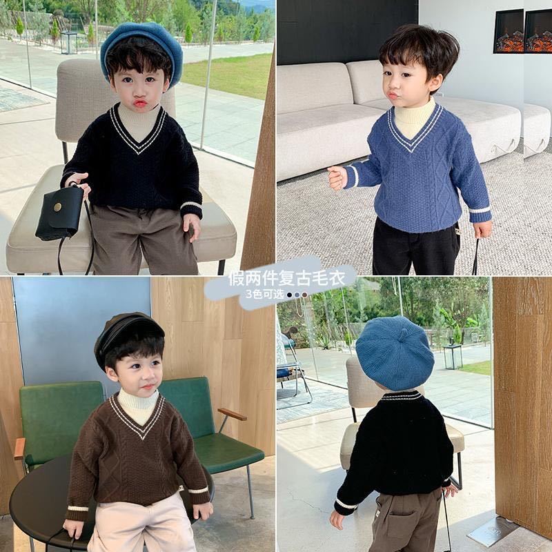 Áo sweater Dệt Kim Thời Trang Thu Đông Cho Bé Trai