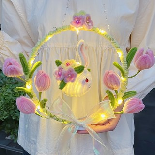 Phụ kiện chuyên dụng cho sinh nhật nhanh chóng✨jade hare lồng đèn hình hoa sen / thỏ / hoa sen dạ quang làm thủ công diy làm sạch lồng đèn cho bé