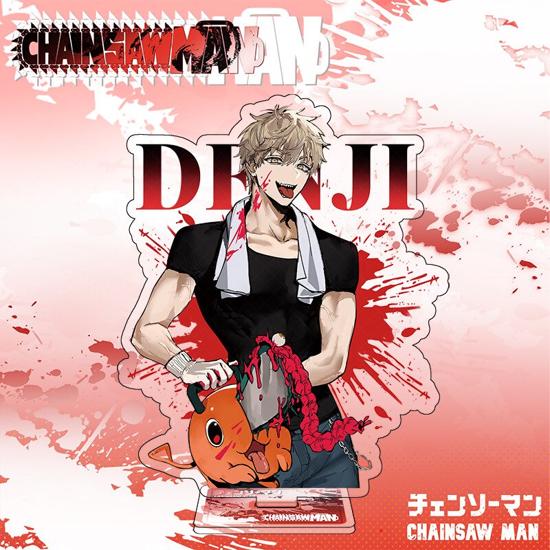 Mô hình Standee Manga Anime Chainsaw Man Denji Pochita Power Angel Makima để bàn tượng nhựa acrylic trong suốt