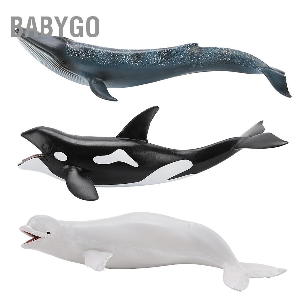 BabyGo Mô phỏng Cá voi Bộ sưu tập đồ chơi động vật thu nhỏ Hình phụ kiện trang trí nhà Trang