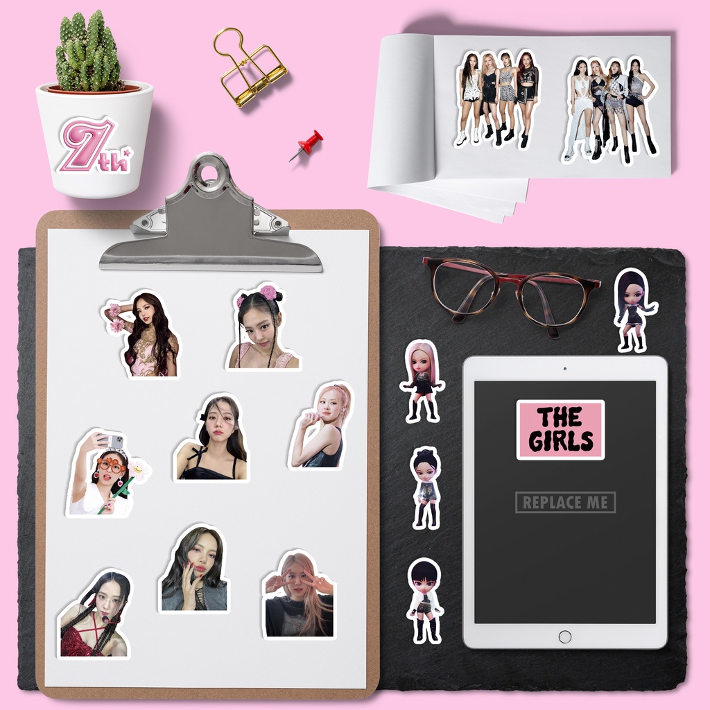 Bộ 89 Miếng Dán Trang Trí Sổ Tay Hình lisa jisoo bp Nhóm blackpink