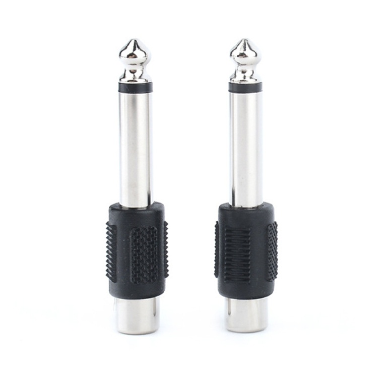 4pcs 6.35mm Mono Jack Male 1/4" Plug to RCA Female Audio Adapter Converter