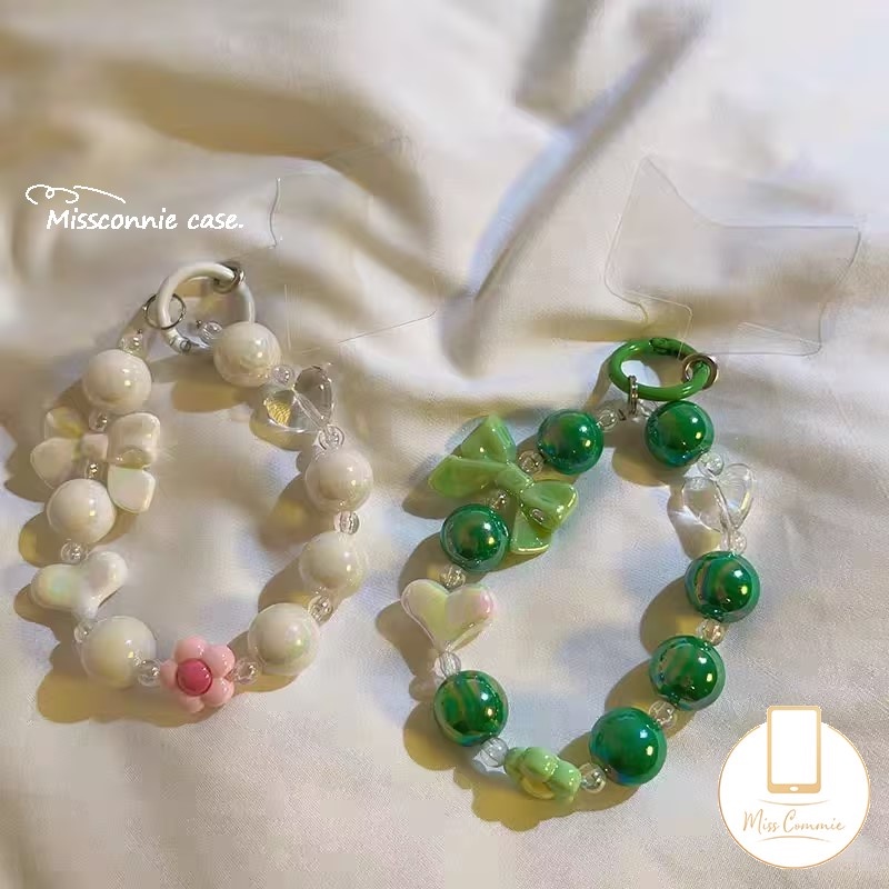 Dây Đeo Tay Chuỗi Hạt Ngọc Trai Thắt Nơ Hoa Tươi Mới Chống Sốc Thông Dụng Cho Điện Thoại Di Động