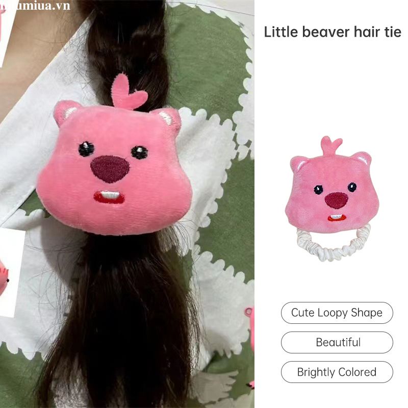 Miumiua🔮Kẹp Tóc Búp Bê Vải Nhung Màu Hồng Dễ Thương Thời Trang Thu Đông Cho Nữ