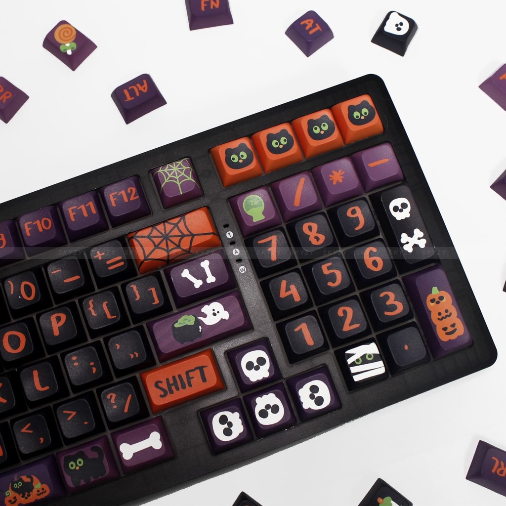 Halloween Keycaps XDA Profile Ngộ nghĩnh Anime PBT DYE SUB Bàn Phím Cơ Keycap