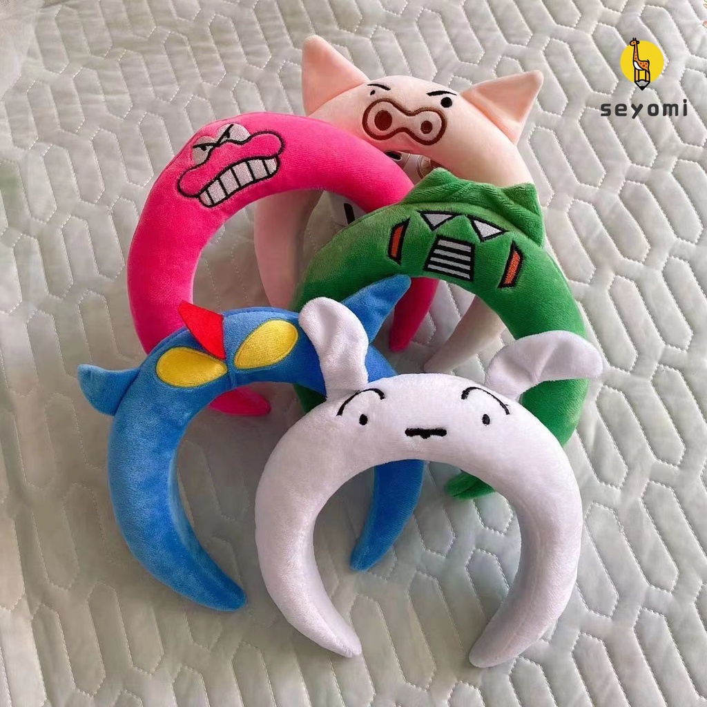 Kawaii Băng Đô Cài Tóc Bông Hình Cậu Bé Bút Chì shin-chan Rửa Mặt Trang Điểm Rửa Mặt