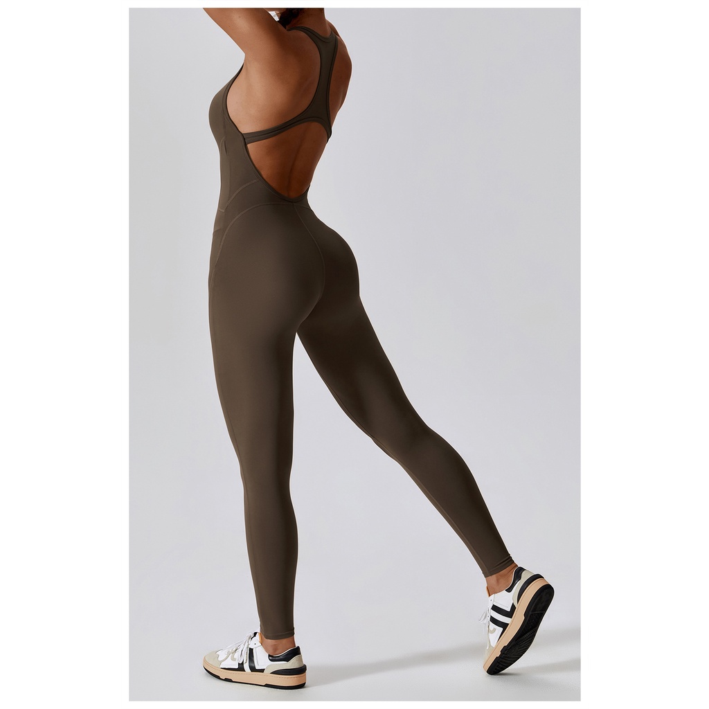 Áo Liền Quần yoga Lưng Thun Cao Ôm Dáng Phong Cách Âu Mỹ Chất Lượng Cao