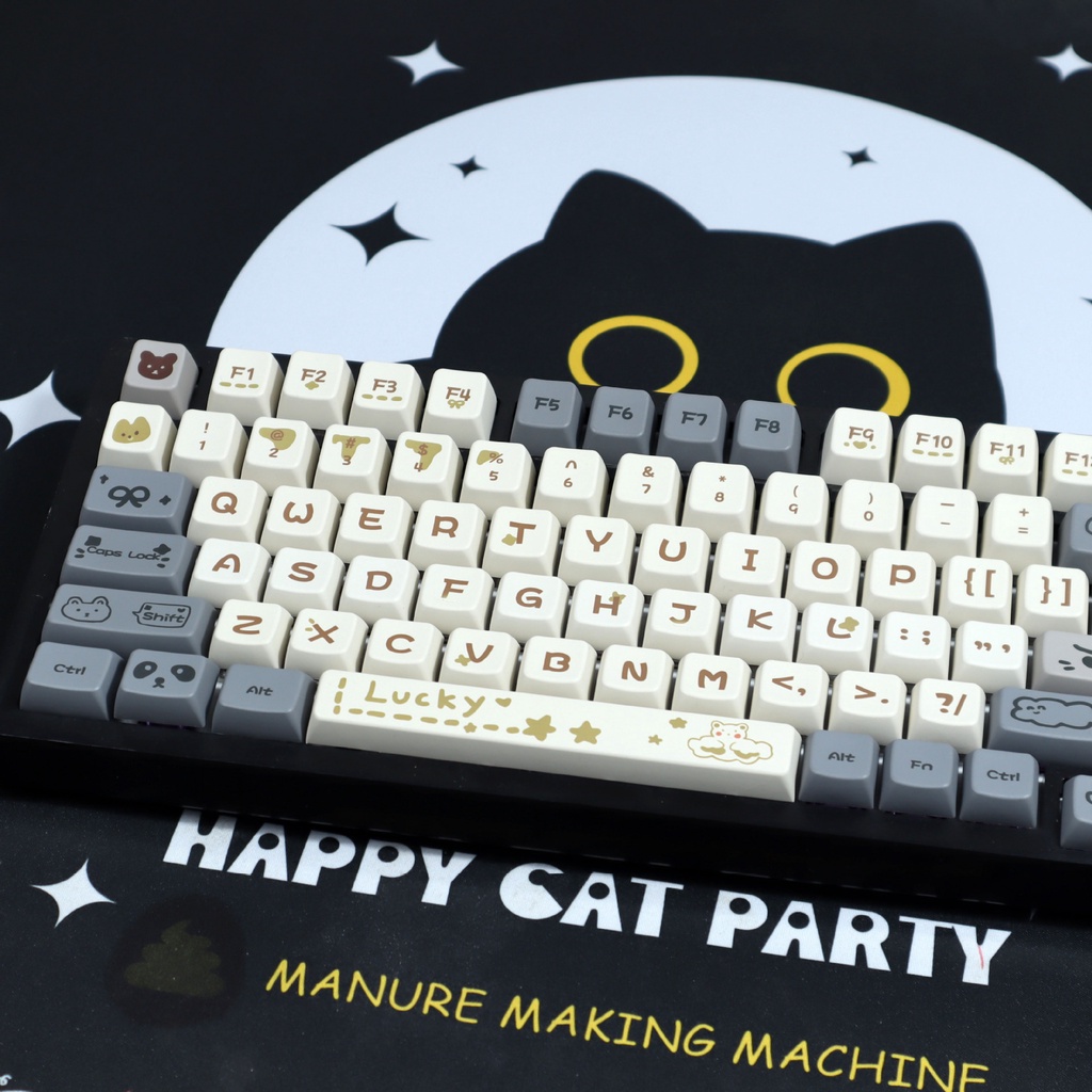 138 Phím Bear Daily Keycaps MDA Profile Graffiti Dễ Thương PBT DYE SUB Bàn Phím Cơ Keycap