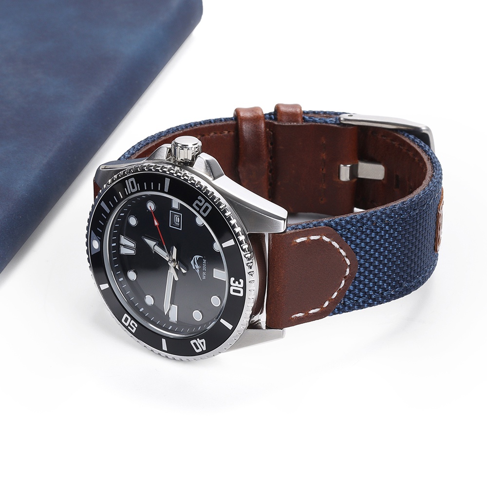 Dây Đeo Tay Bằng Da nylon 20mm 22mm 24mm Tháo Gỡ Nhanh Cho Đồng Hồ Thông Dụng seiko samsung galaxy watch 6 5 4