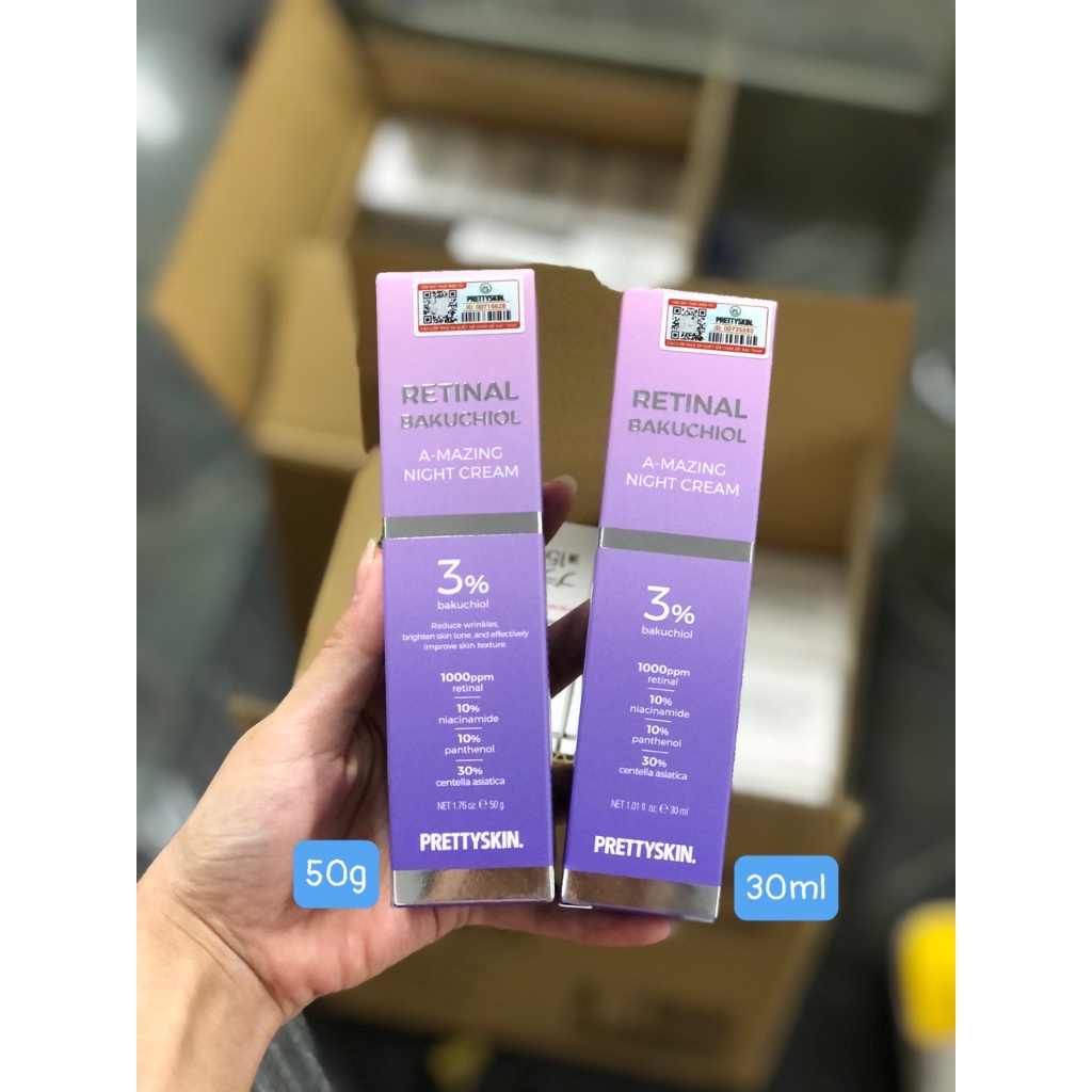 Retinal Pretty Skin, kem dưỡng Pretty Skin retinal bakuchiol A-mazing night cream