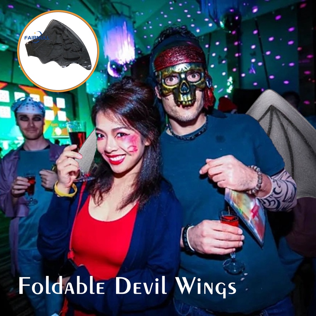 FAIRNULL Cánh Dơi Màu Đen Hóa Trang Halloween Độc Đáo