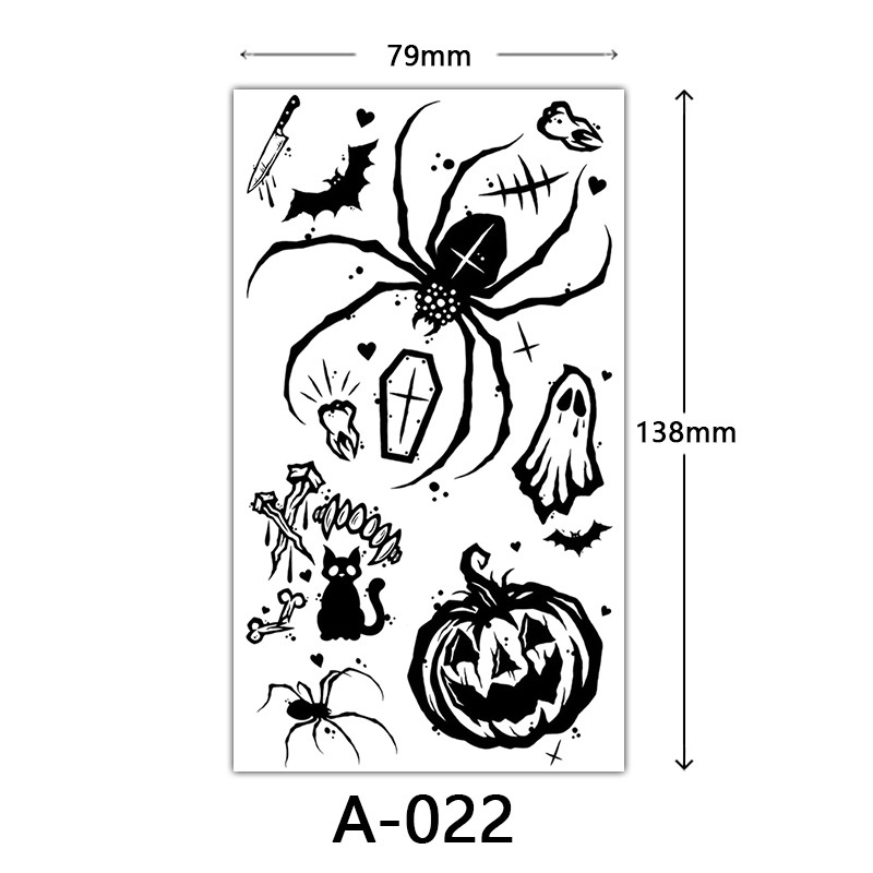 1 Hình Xăm Dán Tạm Thời Chống Nước Chống Mồ Hôi Hình Đầu Lâu halloween