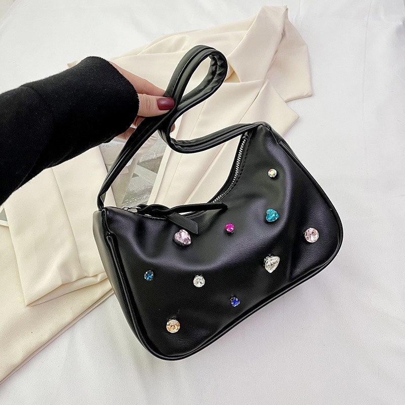 Túi kẹp nách, túi xách đeo vai nữ đính đá đi chơi phong cách hàn quốc PK 557.