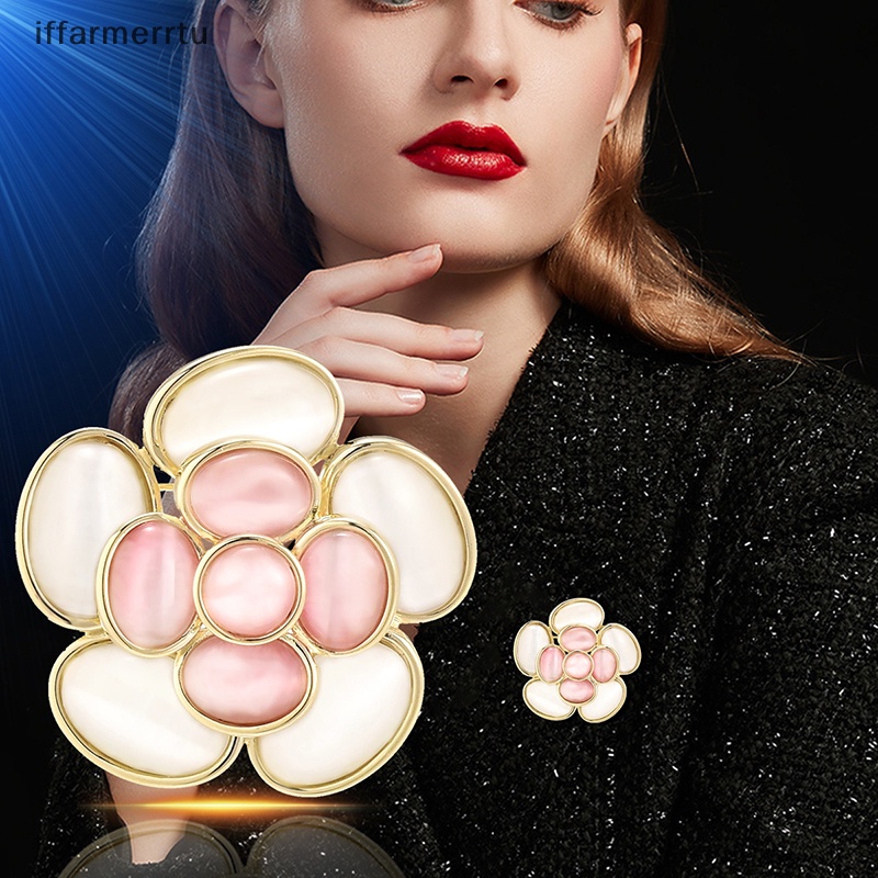 Ghim Cài Áo Hình Hoa Trà Đính Đá opal Thời Trang Cho Nữ