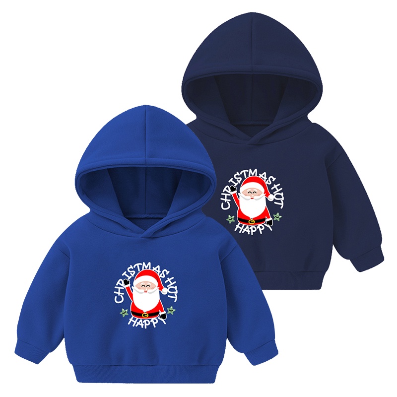 Áo hoodie Tay Dài In Hình Ông Già Noel Thời Trang Cho Bé Trai Và Gái 2-7 Tuổi