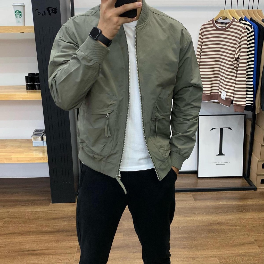 Áo Khoác Tay Dài Cổ Bẻ Dáng Ôm Thời Trang Mới Cho Nam