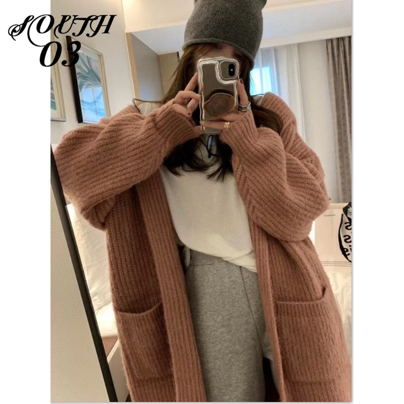 Áo Khoác cardigan Dệt Kim Có Mũ Trùm Phong Cách Hàn Quốc Thời Trang Thu Đông Hàng Mới Dành Cho Bạn Nữ