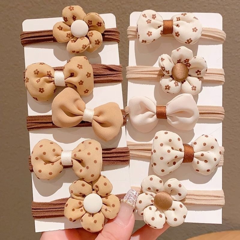 Set 5 Dây Buộc Tóc Co Giãn Nhiều Màu Sắc Cho Bé Gái