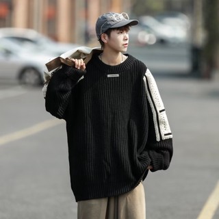 Áo sweater Dáng Rộng Màu Đen Phong Cách Thời Trang Hàn Quốc Dành Cho Cặp Đôi