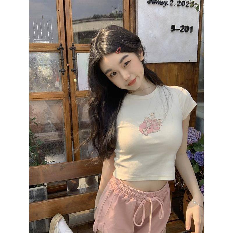 Áo Thun Tay Ngắn Mùa Hè 79 House Mỏng Hở Vai Phong Cách Mới Cho Nữ