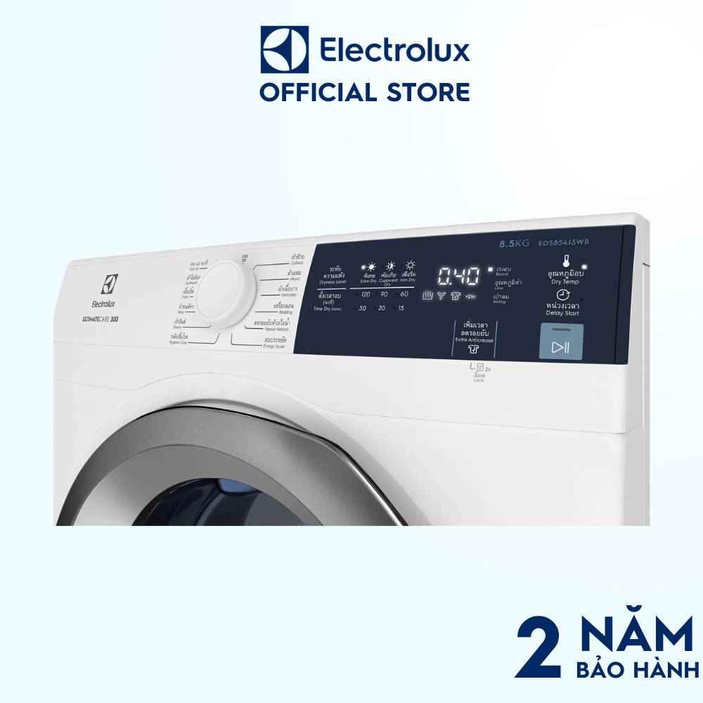 Máy sấy thông hơi Electrolux 8.5kg UltimateCare 300 - EDS854J3WB - Làm mới áo quần