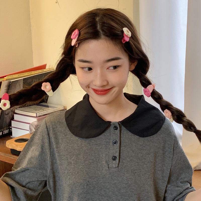 Kẹp Tóc Hình Bông Hoa Nhiều Màu Sắc Phong Cách Hàn Quốc Dễ Thương Dành Cho Bé Gái