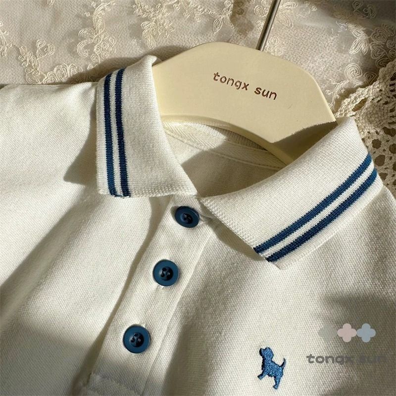 Áo polo Tay Dài Dáng Rộng Thời Trang Xuân Thu 2023 Cho Bé Trai