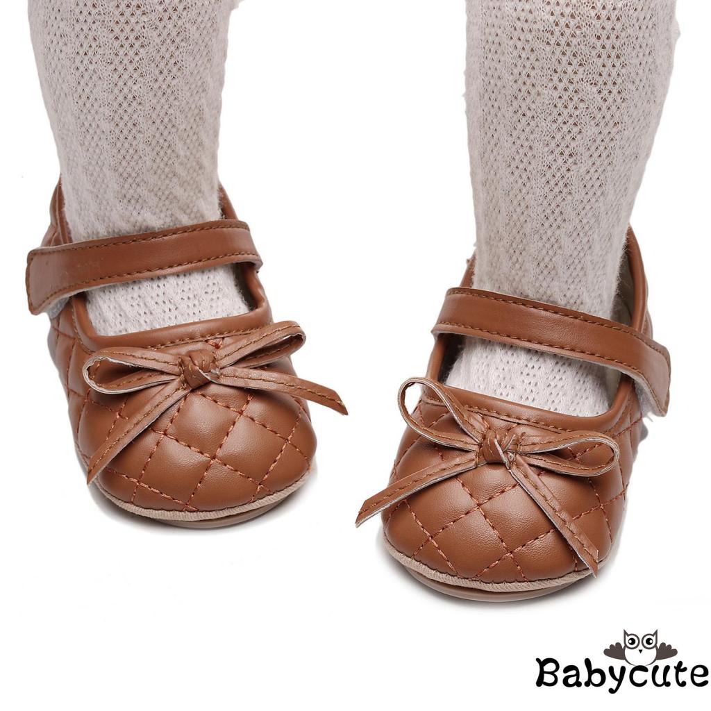 Bb-giày mary jane Nhồi Bông Đế Phẳng Đính Nơ Dễ Thương Cho Bé Gái Sơ Sinh Tập Đi