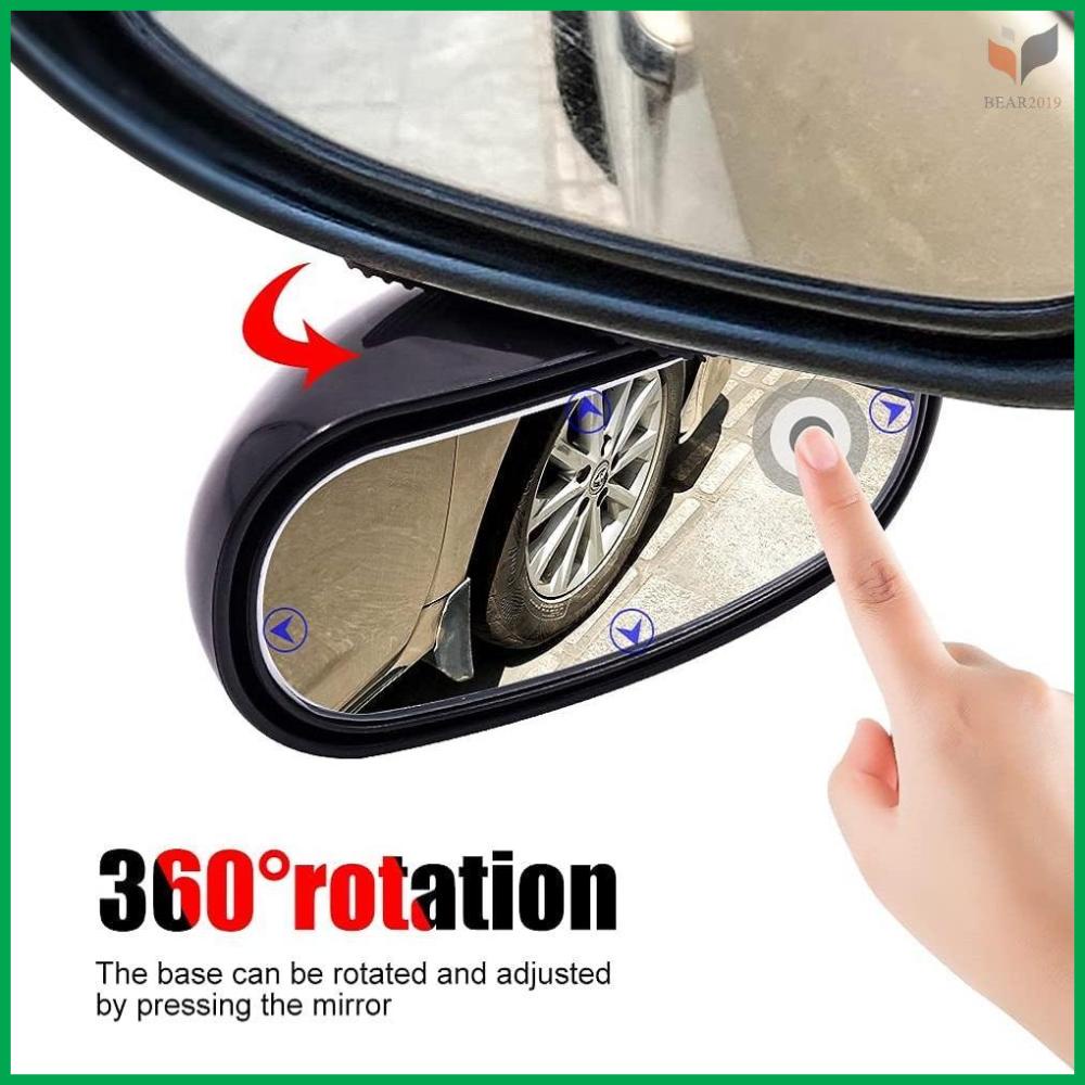 Wide Angle Baby View Mirror for Car Truck SUV - Stick-on Rearview Mirror with 360° Rotation