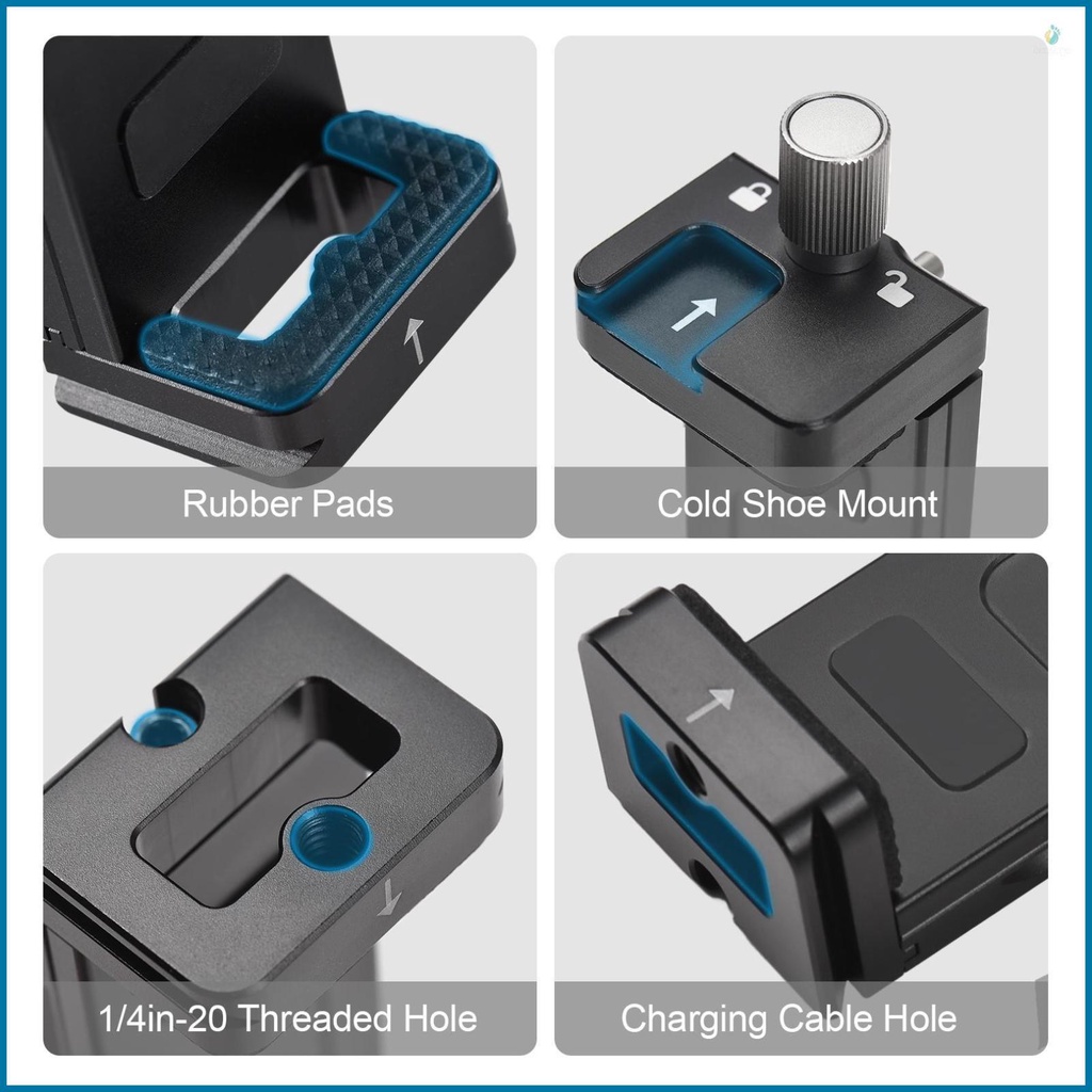 Premium Aluminum Alloy Tablet Tripod Mount - Adjustable Width 12.5cm-23cm/4.92in-9.05in - Compatible with Smartphone iPhone 13/12/11 iPad