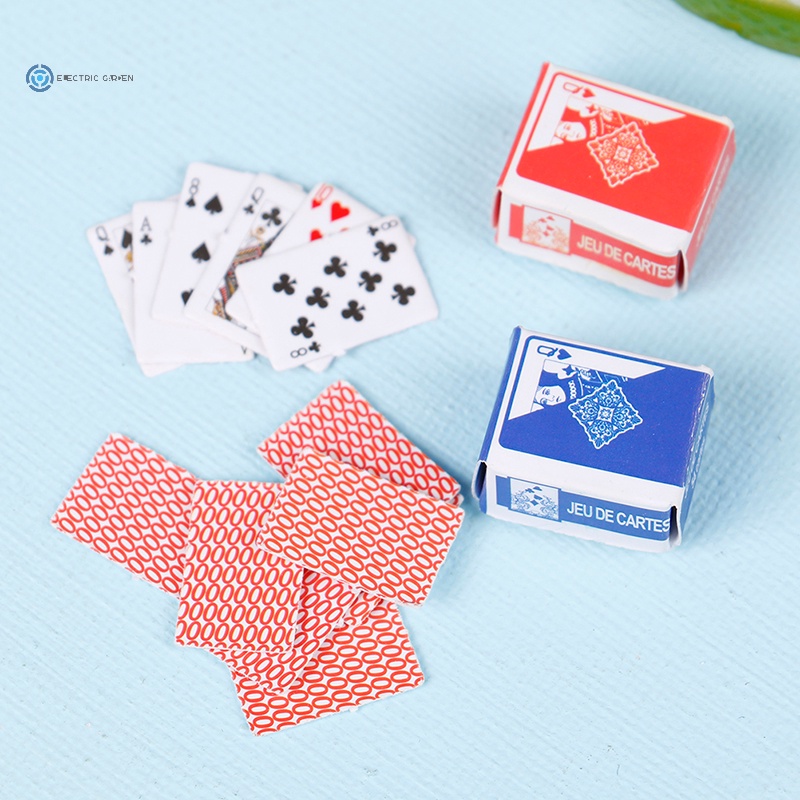 1:12 dễ thương trò chơi thu nhỏ chơi bài xì phé mini nhà búp bê trang trí nhà mới