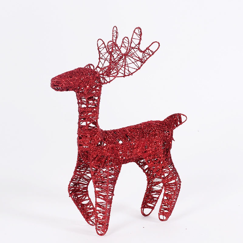 🎄Christmas Phụ Kiện Trang Trí Giáng Sinh Hình Hươu Bằng Sắt Màu Vàng Hồng