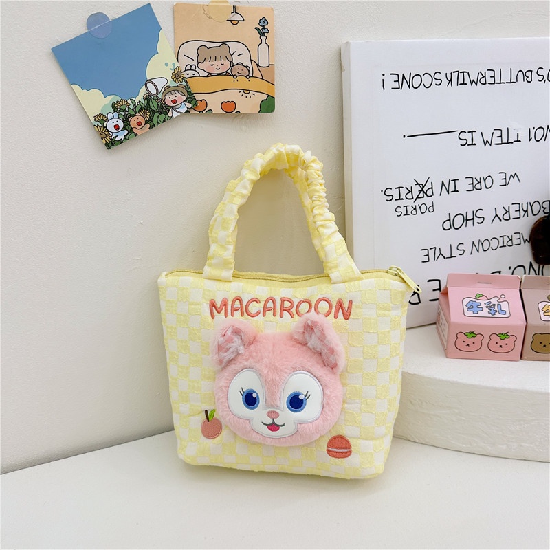 Túi Đựng Điện Thoại Bằng Vải Bông Hình Hoạt Hình Có Khóa Kéo Thời Trang Thu Đông 2023